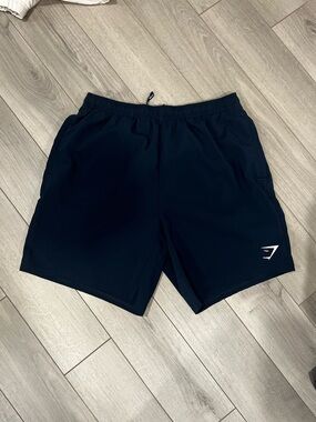 Gymshark Men’s Athletic Shorts - Navy with White Logo